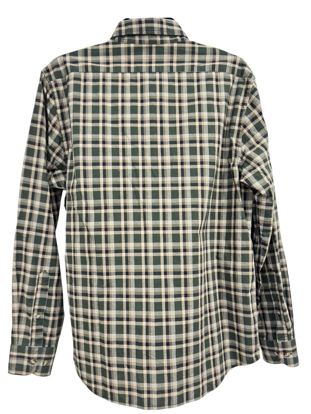 Banana Republic Untucked Fit Green Plaid Button Down Shirt Men’s Medium